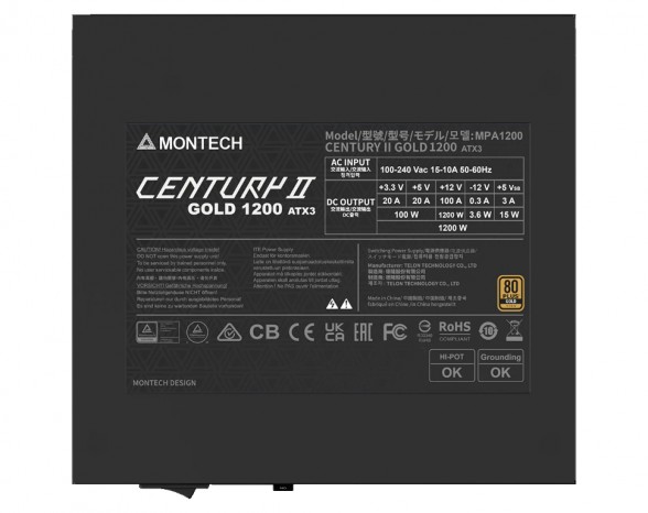 容量1,200Wで約2.1万円のATX 3.1/PCIe 5.1対応電源、MONTECH「CENTURY II」シリーズ