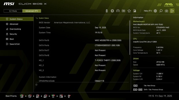 MAG B860M MORTAR WIFI