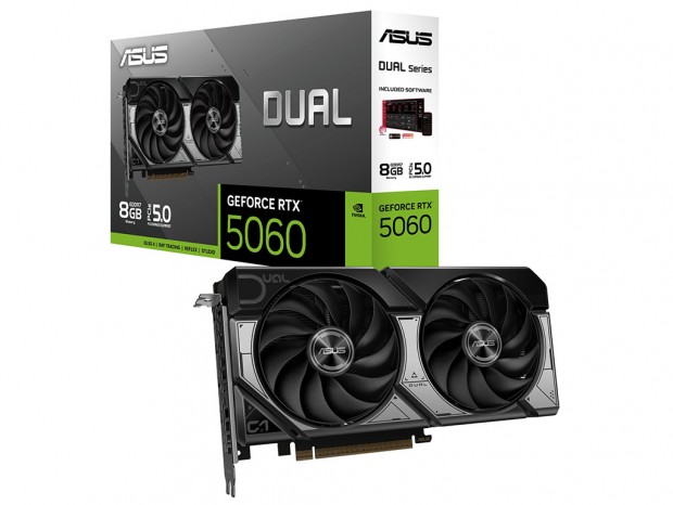 デュアルAxial-techファン搭載のASUS「DUAL-RTX5060-8G」をパソコン