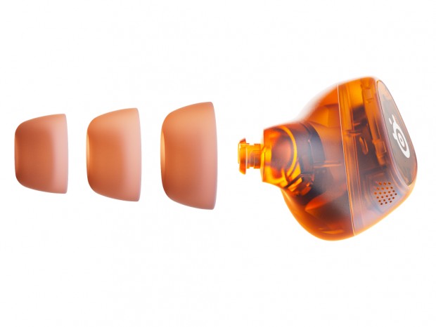 半透明オレンジの数量限定完全ワイヤレスイヤホン、SteelSeries