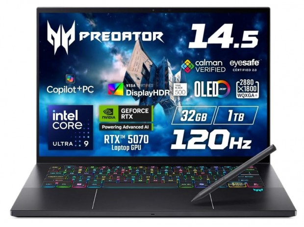 たいやき　ノートパソコン ハプティックタッチパッド搭載14.5型ゲーミングノートPC、エイサー