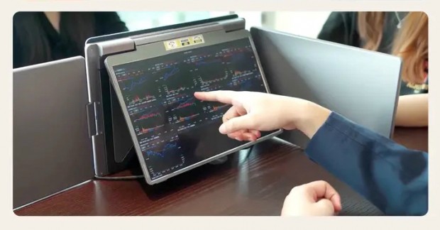 折りたたみ式拡張トリプルモニター