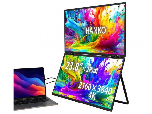 【ほぼ新品】デュアルモニター「COSTOSO」 超軽量1.6kg 折りたたみモバイルデュアルモニター「Hanx-Tech