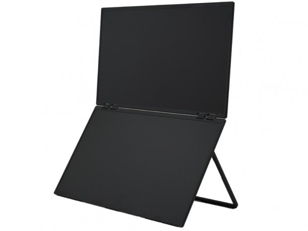 23.8型4Kパネルを2枚搭載したデュアルディスプレイがサンコーから