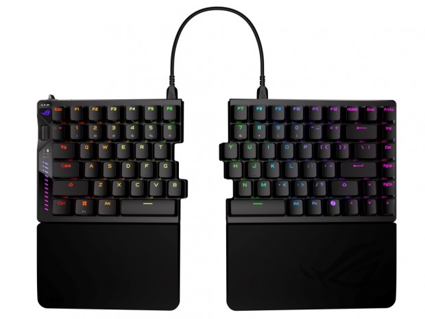 磁気スイッチ採用の分割ワイヤレスゲーミングキーボード、ASUS「ROG Falcata」発売