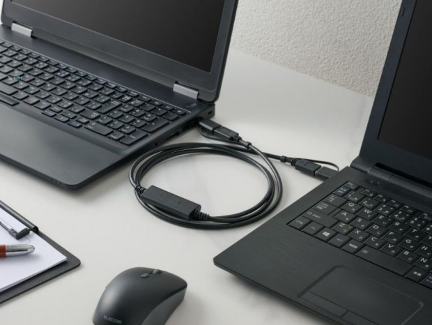 接続するだけでPC同士のデータが移行できるUSBリンクケーブルがエレコムから