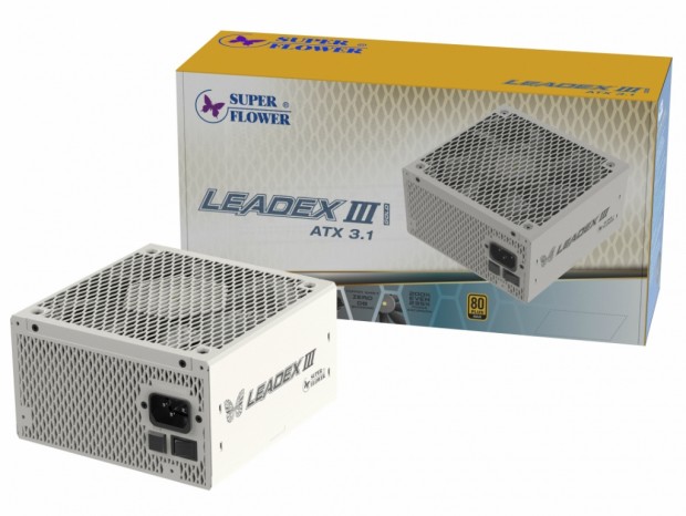 ホワイト色のATX 3.1準拠フルモジュラー電源、Super Flower「LEADEX