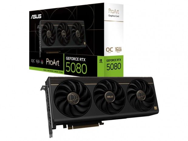 ASUS、USB-C映像端子を備えた木目調デザインの「ProArt」シリーズRTX 5080/RTX 5070 Ti発売