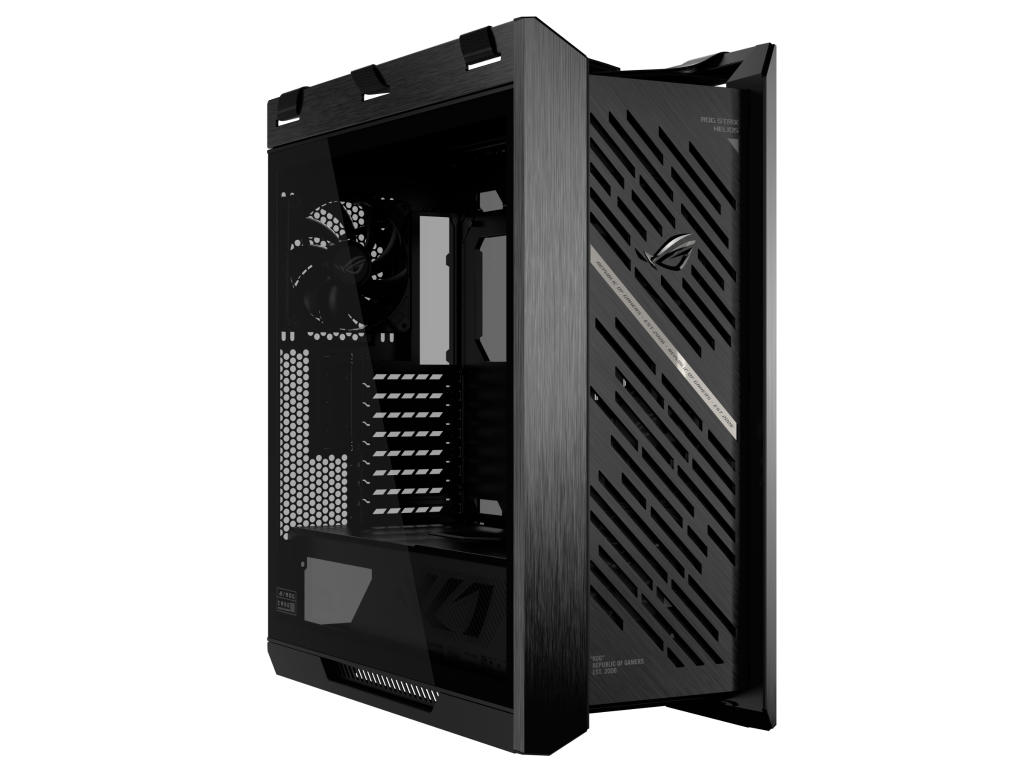 デュアル強化ガラスとダイアモンドグリルのタワー型PCケース、ASUS