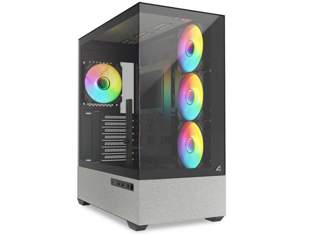 4基のARGBファンを備えたピラーレスデザインPCケース、Sharkoon「AK7 ARGB」