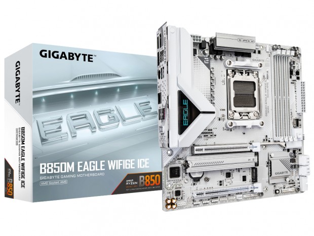ホワイト色のAMD B850 MicroATXマザーボード、GIGABYTE「B850M EAGLE WIFI6E ICE」