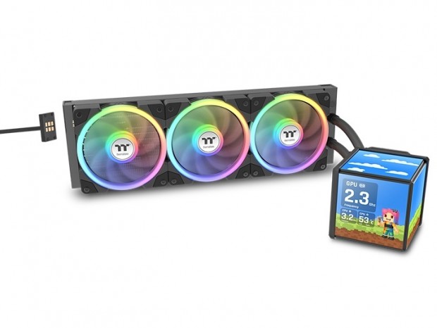 4面ディスプレイのキューブ型デザインAIO水冷、Thermaltake「MINECUBE