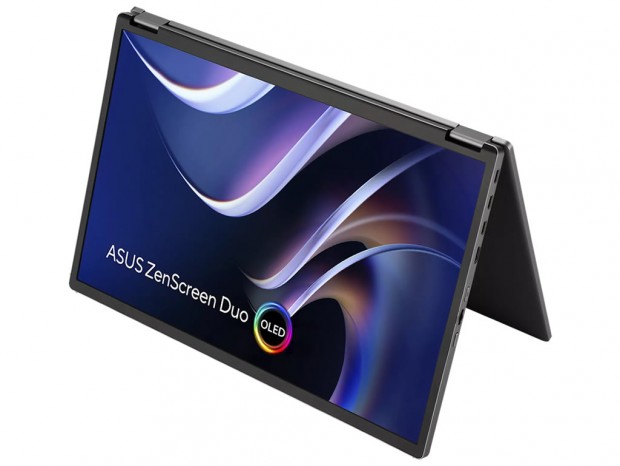 2枚の14型有機ELディスプレイを搭載する、ASUS「ZenScreen Duo OLED MQ149CD」
