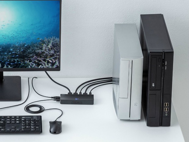 4K/60Hz対応のDisplayPortパソコン切替器がサンワサプライから