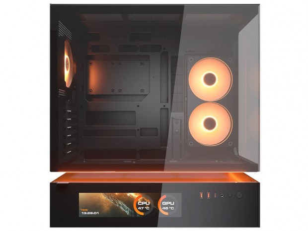 フローティングベント設計のピラーレスPCケース、COUGAR「CFV235