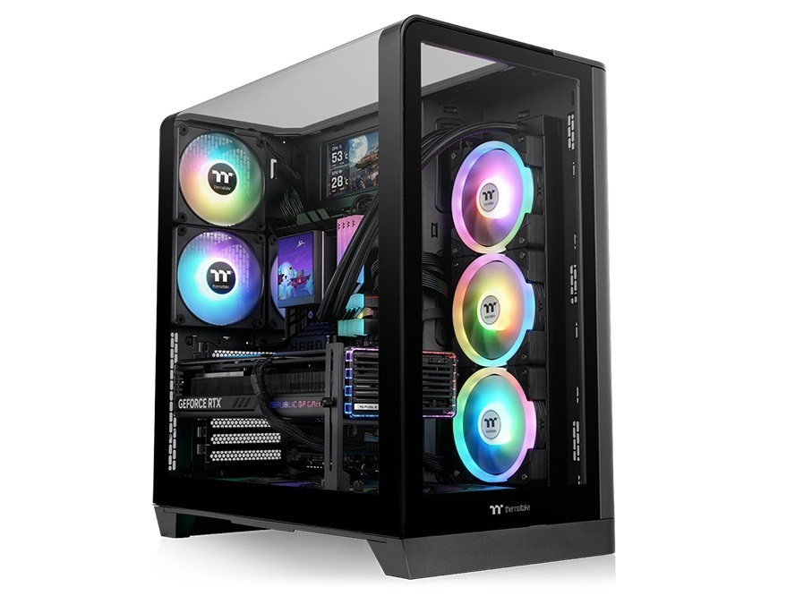 湾曲ガラス＆フロントガラスのミドルタワーPCケース、Thermaltake