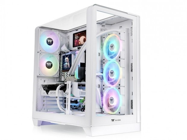 湾曲ガラス＆フロントガラスのミドルタワーPCケース、Thermaltake「View 390 TG」