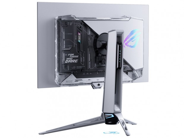 透明リアカバーを採用する26.5型タンデムOLEDゲーミングディスプレイが