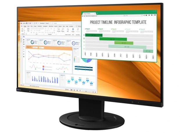標準消費電力わずか8W。環境に配慮した23.8型フルHD液晶、EIZO「FlexScan EV2400R」