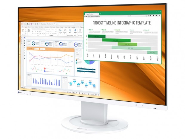 標準消費電力わずか8W。環境に配慮した23.8型フルHD液晶、EIZO「FlexScan EV2400R」