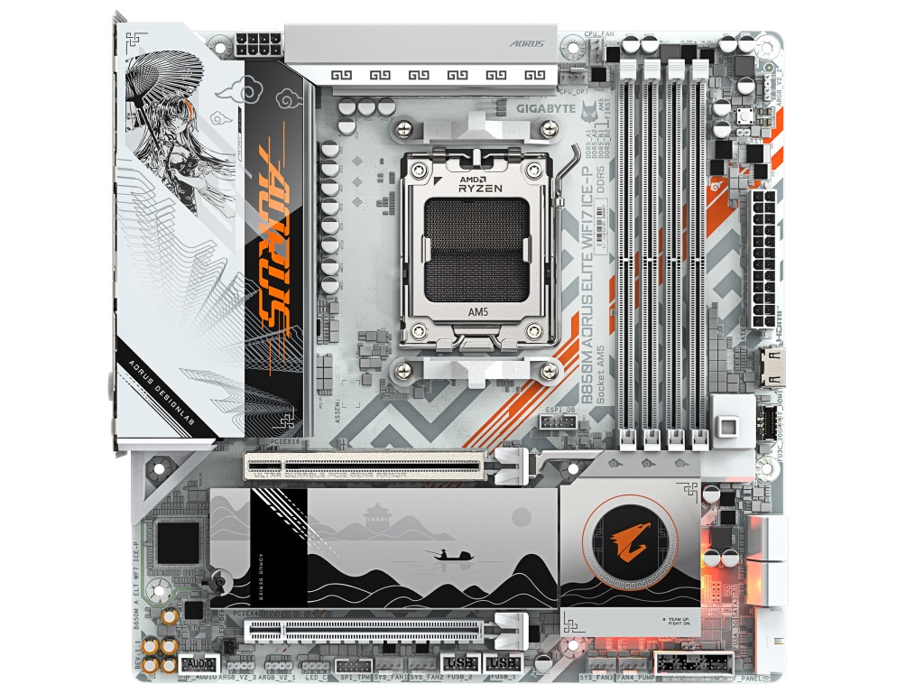 GIGABYTE、「神鷹凛」デザインのAMD B850 MicroATXマザーボード14日