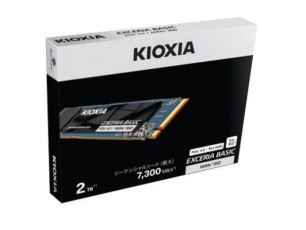 BiCS QLC採用のエントリーPCIe 4.0 SSD、キオクシア「EXCERIA BASIC SSD」