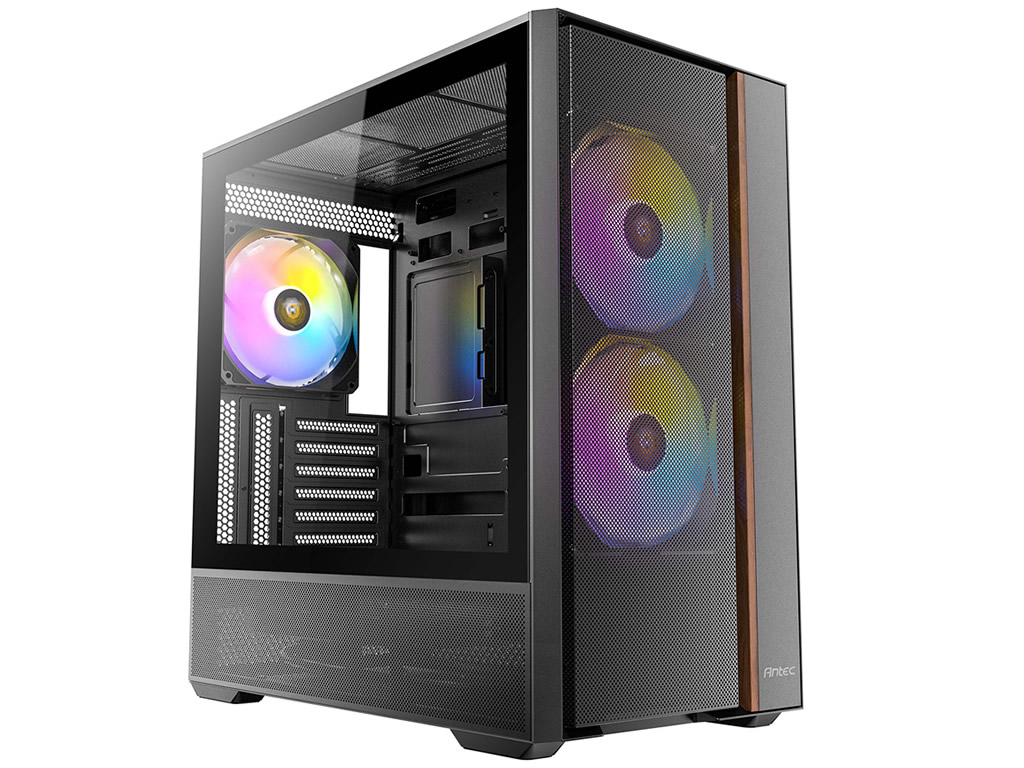 電源ユニット前置でエアフローを最適化したミドルタワー、Antec「FLUX