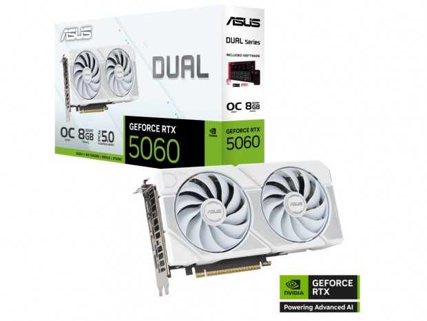 ASUS Dualシリーズからホワイト色のGeForce RTX 5060 Ti/5060搭載
