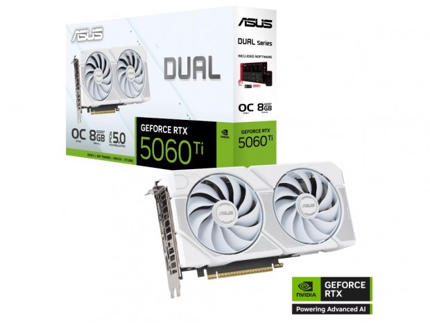 ASUS Dualシリーズからホワイト色のGeForce RTX 5060 Ti/5060搭載