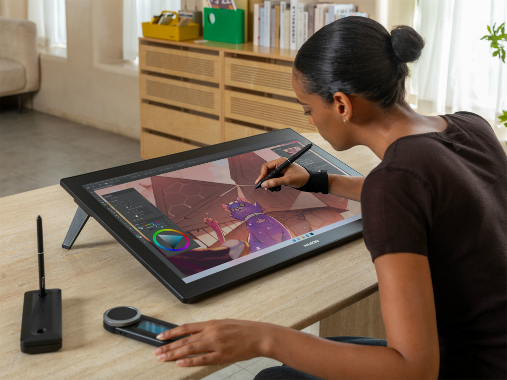 4K/144Hz対応のプロクリエイター向け27型液晶ペンタブレット、HUION