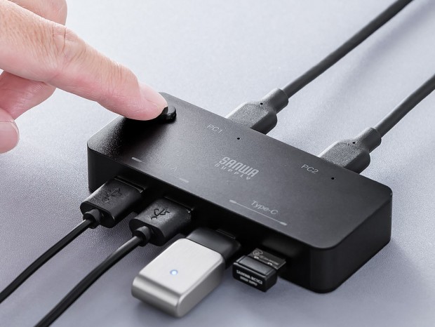最大4台のUSB機器を共有できる、Type-A/C両対応のUSB切換器がサンワダイレクトから