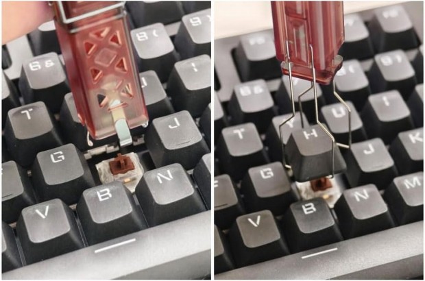 キーキャップ＆キースイッチ引き抜き工具が一体化した「世田谷の給水塔