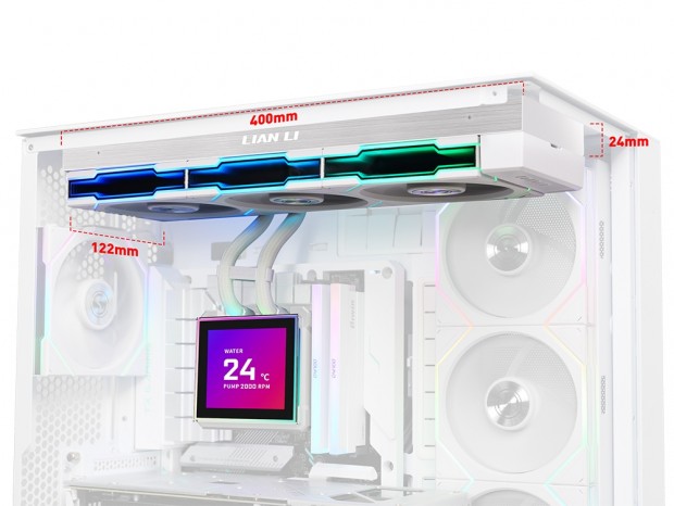 Lian Li、大型IPS液晶とワイヤレスファン搭載の360mmラジエーターAIO