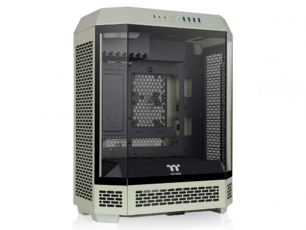 八角柱デザインのミドルタワー、Thermaltake「The Tower 600」に新色Matcha Green追加