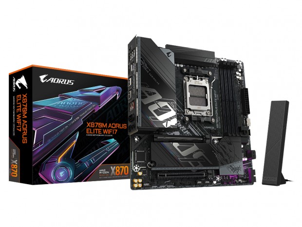 AMD X870採用のMicroATXゲーミングマザーボード、GIGABYTE「X870M AORUS ELITE WIFI7」