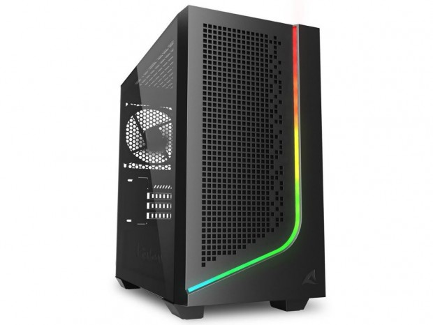 カーブARGB LEDストリップを搭載したミニタワーPCケース、Sharkoon「J1000 ARGB」