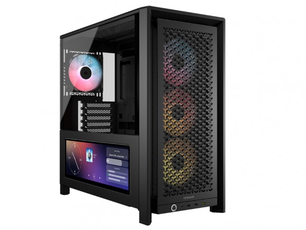 14.5型サブディスプレイを標準装備するミドルタワーPCケース、CORSAIR