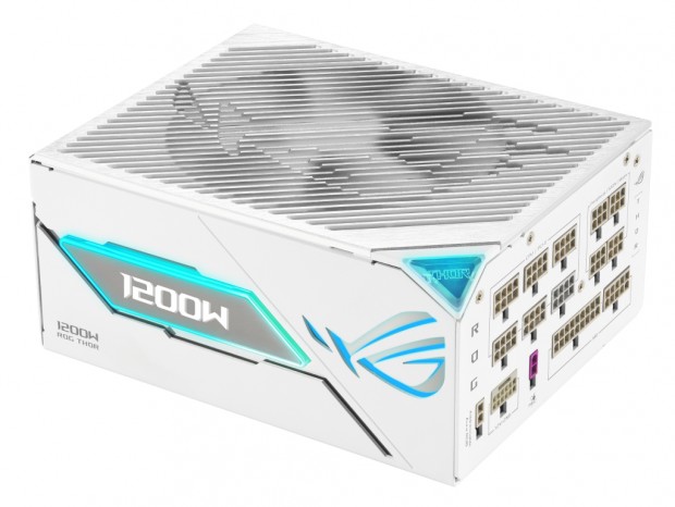 マグネット固定式OLEDを搭載するホワイトカラーの1,200W PLATINUM電源