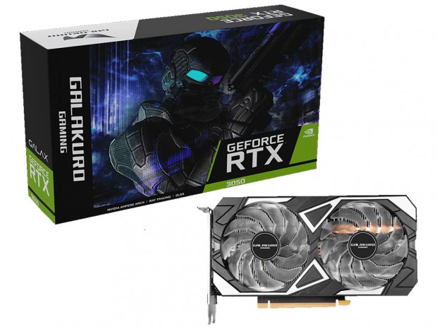 デュアルファン仕様のRTX 3050、GALAKURO GAMING「GG-RTX3050-E6GB/EX