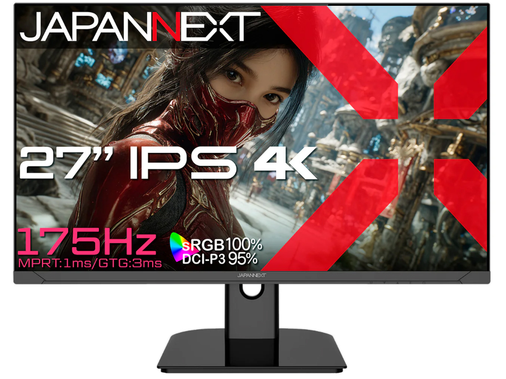 JAPANNEXT、175Hz/1ms対応の27型4K IPSゲーミング液晶など計3モデル
