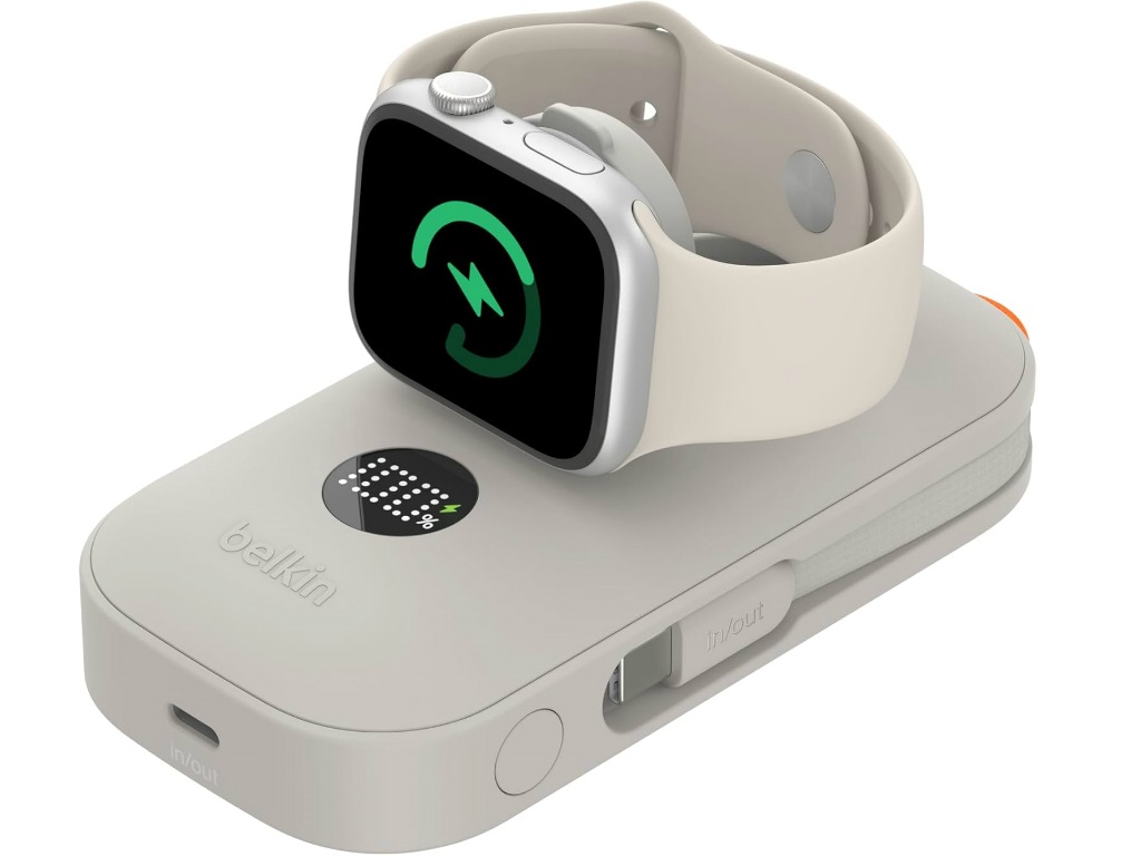 Apple Watch充電器とUSB Type-Cケーブル内蔵のモバイルバッテリが