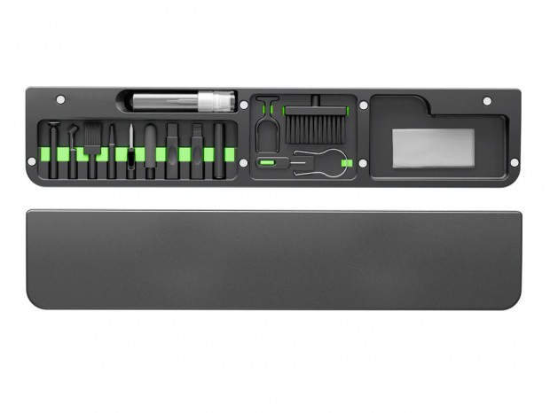 15種類のクリーニングキットを収納したパームレスト、エアリア