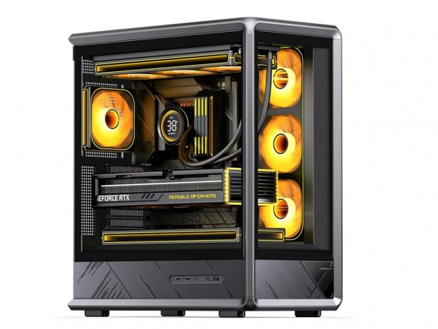 外骨格フレーム構造を採用するミドルタワーPCケース、JONSBO「D401 Black」