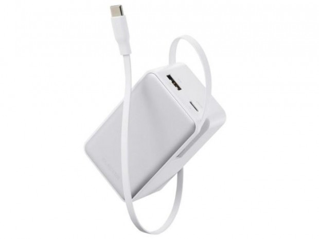 巻き取り式ケーブル一体型の10,000mAhモバイルバッテリがエレコムから