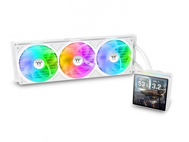 3.95型LCDを搭載したAIO水冷、Thermaltake「TH360 V3 Ultra ARGB Sync Snow Edition」