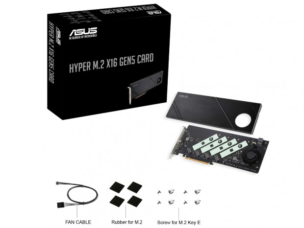 4枚のPCIe 5.0 NVMe M.2 SSDを搭載できる拡張カードがASUSから