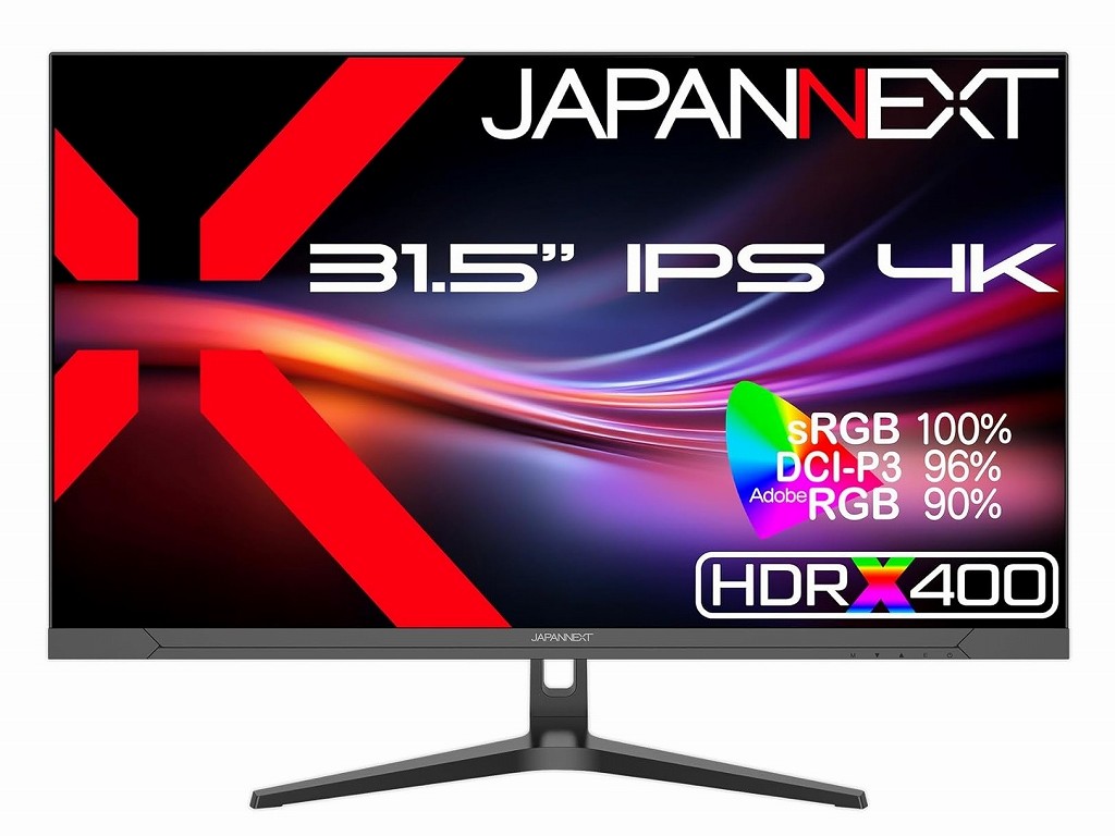 JAPANNEXT、高コントラストで明るい31.5型IPSパネル採用の4K液晶