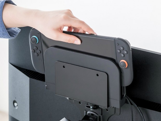 外付けHDDやSwitch 2などをディスプレイ背面に収納できるVESA対応ホルダー