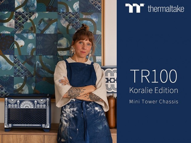 Thermaltake、現代アートを取り込んだ特別デザインの限定版ミニタワー「TR100 Koralie Edition」