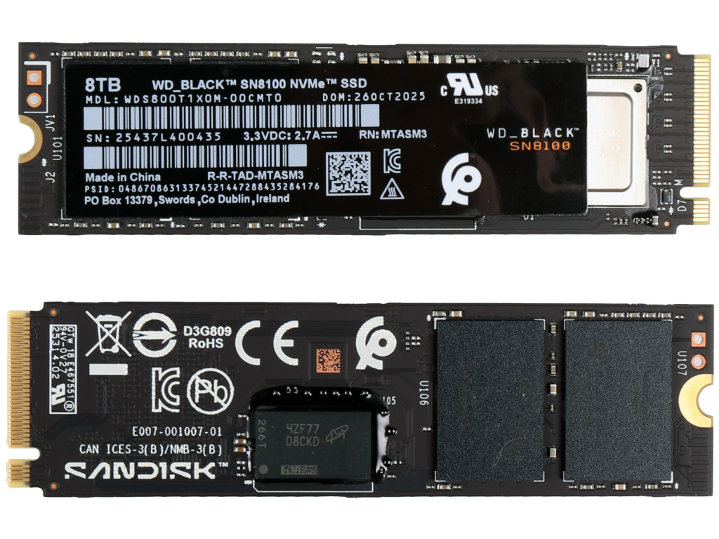 【新品・未開封】Sandisk WD_BLACK SN8100 8TB SSD PCIe 5.0対応最上位SSDの8TB。ゲーム100本でも余裕なSandisk「WD_BLACK